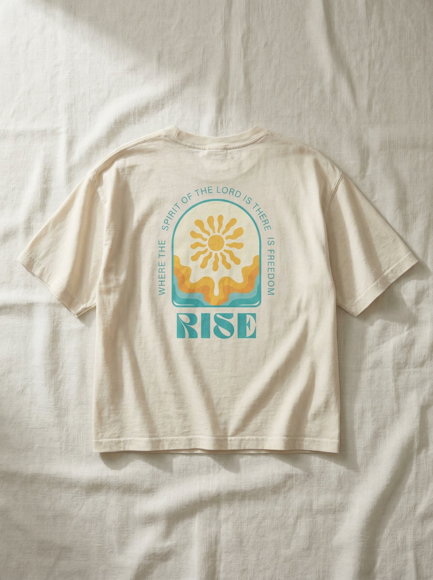 RISE Wavy Sun Womens Boxy Tee