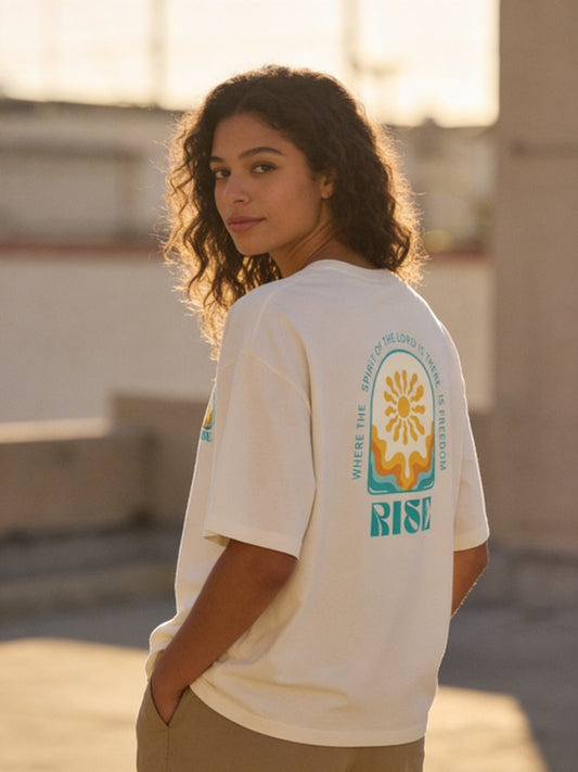 RISE Wavy Sun Womens Boxy Tee