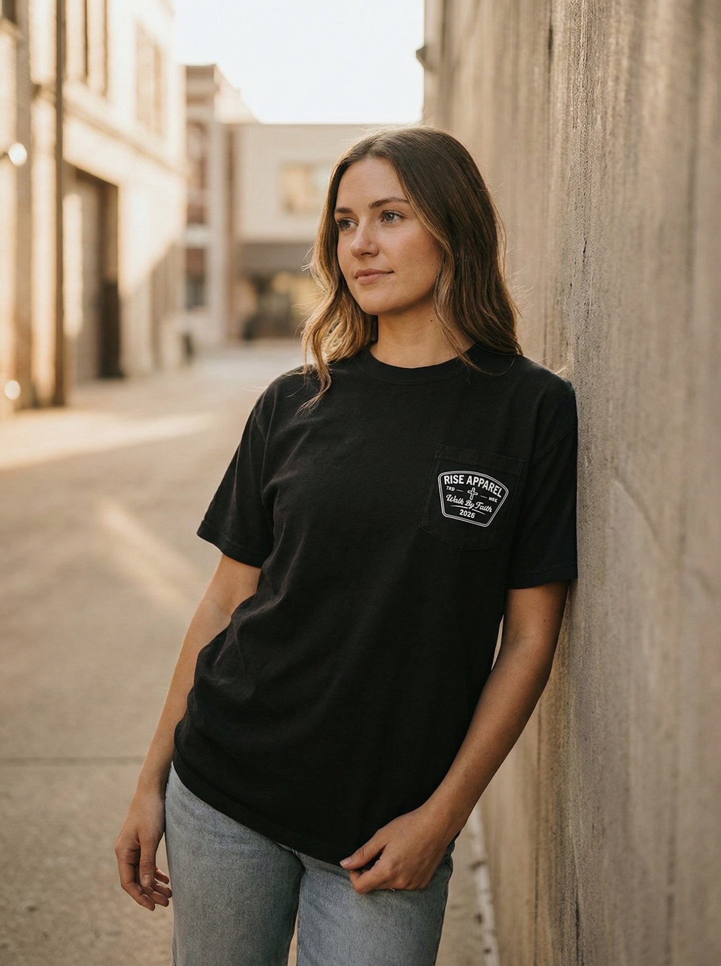 Walk By Faith Womens Premium Heavyweight Tee