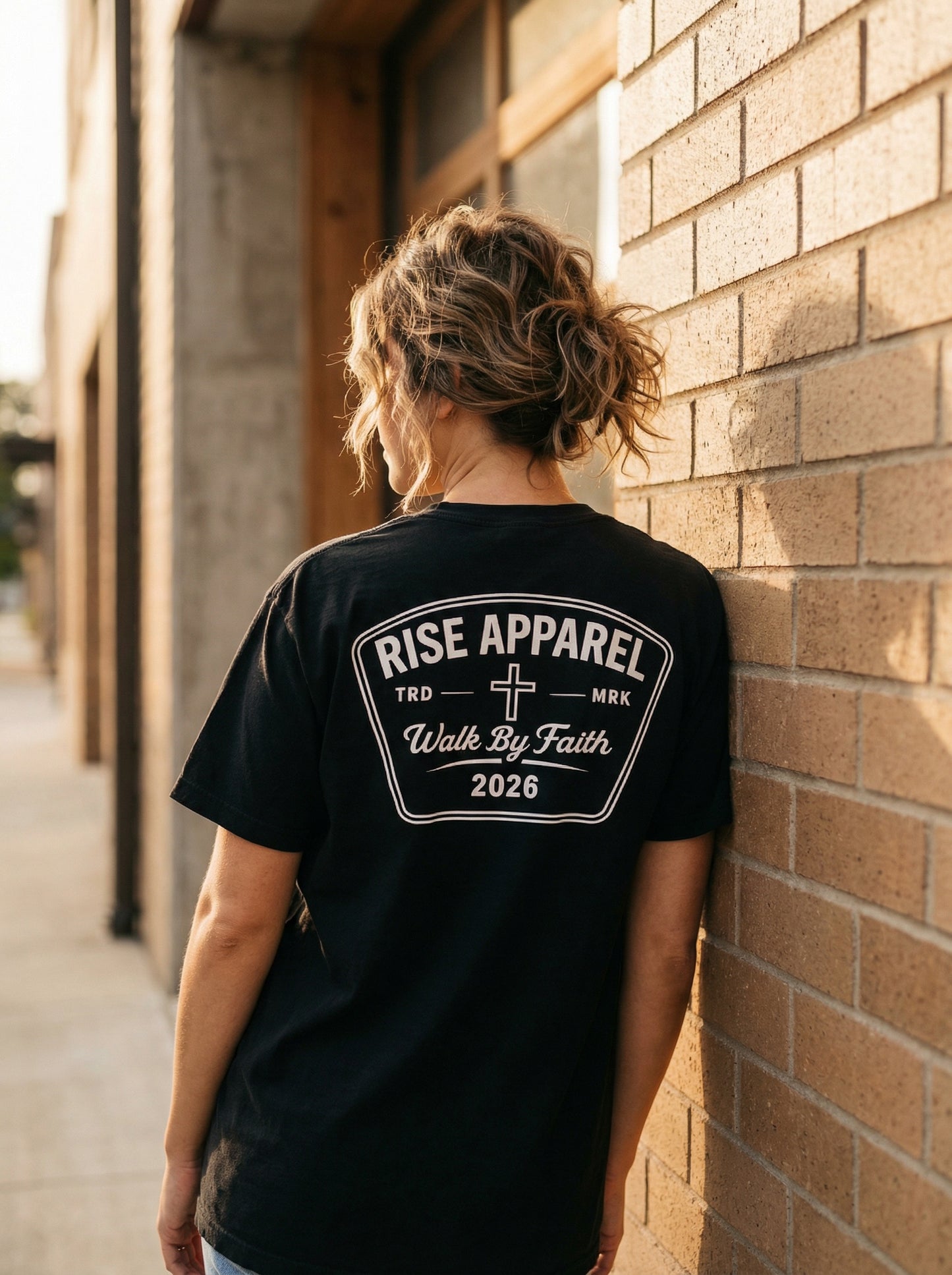 Walk By Faith Womens Premium Heavyweight Tee